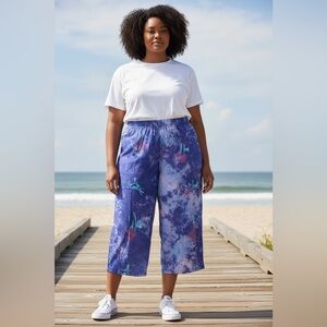 Gorgeous batik style plus size resort pants